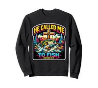 Rétro He Called Me to Fish Jésus Chrétien Church Bible Men Sweatshirt