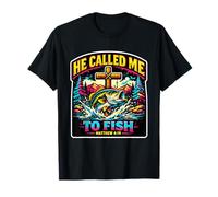 Rétro He Called Me to Fish Jésus Chrétien Church Bible Men T-Shirt