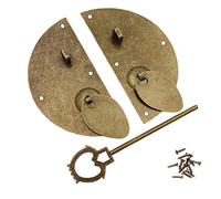 Rétro Heurtoir Ronde en Cuivre Classique Poignée Cabinet Chinois Poignées De Meubles Bouton Plaque Visage Cabinet Porte Knocking Tirez Boulon De Verrouillage 1pc