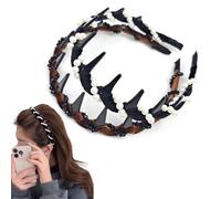 Retro High Skull Pearl Headband, 2025 Vintage High Cranium Artificial Pearl Hairband, with Teeth Hoop, Non Slip (2Pcs*B)