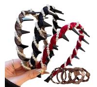 Retro High Skull Pearl Headband, Elegant Headbands for Women Non Slip for Daily Wear Wedding Party Gift (E)