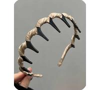 Retro High Skull Pearl Headband, Embellished Headbands for Women with Braided Teeth for Reversible Comfort, Long-Lasting Anti-Slip Wear, Party Wedding Home Hairband (Brown)