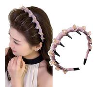 Retro High Skull Pearl Headband, Reversible Retro Fashion Tooth High Skull Headband, Non Slip Headbands for Women Trendy (#4-1 PC)