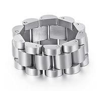 Rétro Hiphop Hommes Bande de Montre Lien Chaîne Anneau Acier Inoxydable Punk Rock Biker Doigt Hommes Femmes Anneaux de Mariage Mode Bijoux, Acier, Non,