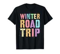 Rétro Hiver Route Voyage Vacances Camp Plage Voyage Assorti T-Shirt