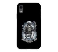 Retro Hockey Penguin Club Athlète Patinage sur Glace Coque pour iPhone XR