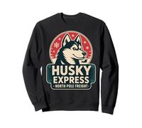 Retro Husky Christmas - Équipe de Luge du pôle Nord Sweatshirt