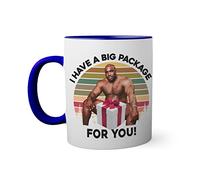 Retro I Have a big package for You Barry Wood Tasse à l'intérieur de couleur bleu avec poignée 330ml