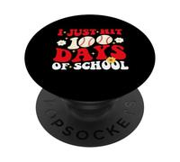 Rétro I Just Hit 100 Days of School Baseball Étudiants Enfants PopSockets PopGrip Adhésif