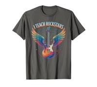 Retro I Teach Rock Stars Teacher Choir Squad Music Motivate T-Shirt