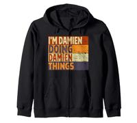 Rétro I'm Damien Doing Damien Things Funny Birthday Joke Sweat à Capuche