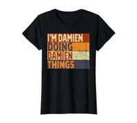 Rétro I'm Damien Doing Damien Things Funny Birthday Joke T-Shirt Graphique avec Valeur