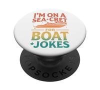 Retro I'm on A Sea-Cret Mission pour des blagues sur Les Bateaux PopSockets PopGrip Adhésif