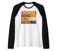 Rétro I'm Simon Doing Simon Things Funny Birthday Joke Manche Raglan