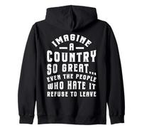 Rétro Imaginez Un Pays si Grand Citation Patriotique Sweat à Capuche