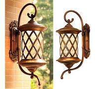 Rétro Imperméable À L'eau IP23 En Plein Air Applique, E27 Extérieure Murale Lumière, Aluminium Applique Murale, Étanche En Verre Lampe Murale, pour pavillon porche terrasse jardin allées (D)