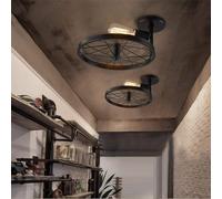 Retro Industrial Wheel Shape Close to Ceiling Lamp, Retro Style Wall Sconce Sconce Suitable for Corridor Kitchen Dining Room Living Room
