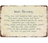 Retro Irish Blessing May Friends Be Yours Metal Tin Sign for Kitchen Dining Room Farmhouse Garage Decor 8 X 12 in
