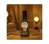 Retro Iron Night Light, Creative Wine Bottle Table Lamp, Copper Wire Night Lamp for Home Restaurant Hotel Batteries Not Included