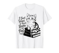 Rétro, je veux juste lire des livres et caresser des chats T-Shirt