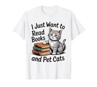 Rétro, je veux juste lire des livres et caresser des chats T-Shirt
