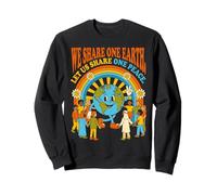 Rétro Jour de la Terre Signe de Paix Vintage Hippie Amoureux Sweatshirt