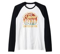 Retro Juin 1971 Édition limitée 55 Ans 55e Anniversaire Manche Raglan