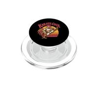 Rétro Karaté Cock Robot Coucher de Soleil Coq Arts Martiaux Fighter PopSockets PopGrip pour MagSafe