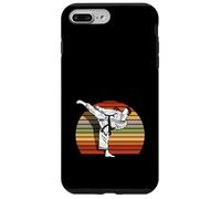 Rétro Karaté Fighter Arts Martiaux Kick Coucher de Soleil Dojo Vintage Coque pour iPhone 7 Plus/8 Plus