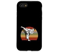 Rétro Karaté Fighter Arts Martiaux Kick Coucher de Soleil Dojo Vintage Coque pour iPhone SE (2020) / 7/8