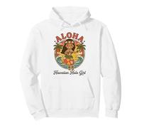 Retro Kawaii Hula Girl Aloha Tropical Beach Sunset Hawaï Sweat à Capuche