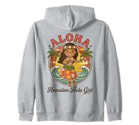 Retro Kawaii Hula Girl Aloha Tropical Beach Sunset Hawaï Sweat à Capuche