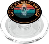 Rétro Kayak Life is All About Balance Vintage Sunset PopSockets PopGrip pour MagSafe