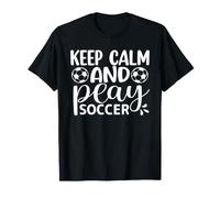 Rétro Keep Calm and Play Soccer Team Spirit Mom Dad Matching T-Shirt