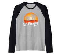 Rétro Koh Phangan Coucher de Soleil Palmiers Vintage Voyage Design Manche Raglan