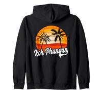 Rétro Koh Phangan Coucher de Soleil Palmiers Vintage Voyage Design Sweat à Capuche