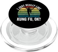 Rétro Kung Fu I Just Really Like Kung Fu OK Martial Artists PopSockets PopGrip pour MagSafe