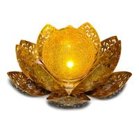 (Rétro) Lampadaire solaire compatible avec les décorations de jardin de lotus d'extérieur et les lumières de jardin à lumière chaude.