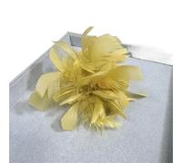 Retro Large Feather Women's Brooch Chest Flower Pin Dress Hat Decoration Corsage(Gold)