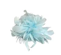Retro Large Feather Women's Brooch Chest Flower Pin Dress Hat Decoration Corsage Pour Broche de mariée, Mariage(Light Blue 1)