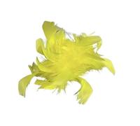 Retro Large Feather Women's Brooch Chest Flower Pin Dress Hat Decoration Corsage(Yellow)