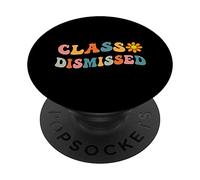 Retro Last Day of School Graduation Groovy Class Remissed PopSockets PopGrip Adhésif