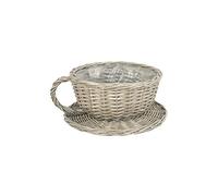 Rétro Laver Saule Thé Tasse et Soucoupe Panier Cache-Pot Support Pot de Fleur