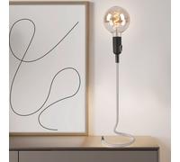 Rétro LED Lampe de Table la Vie Travail Chambre Récolte Spot Tissu Pied Blanc