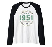 Retro Legend Since 1951 Birthday - Vintage Limited Edition Manche Raglan
