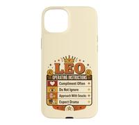 Rétro Leo Horoscope Traits de Personnalité Drôle Signe de Feu Coque pour iPhone 15 Plus