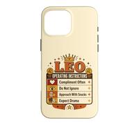 Rétro Leo Horoscope Traits de Personnalité Drôle Signe de Feu Coque pour iPhone 16 Pro Max