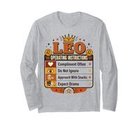Rétro Leo Horoscope Traits de Personnalité Drôle Signe de Feu Manche Longue