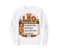 Rétro Leo Horoscope Traits de Personnalité Drôle Signe de Feu Sweatshirt