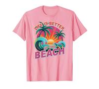 Rétro Life is Better at Beach Beach Vacances Voyage T-Shirt